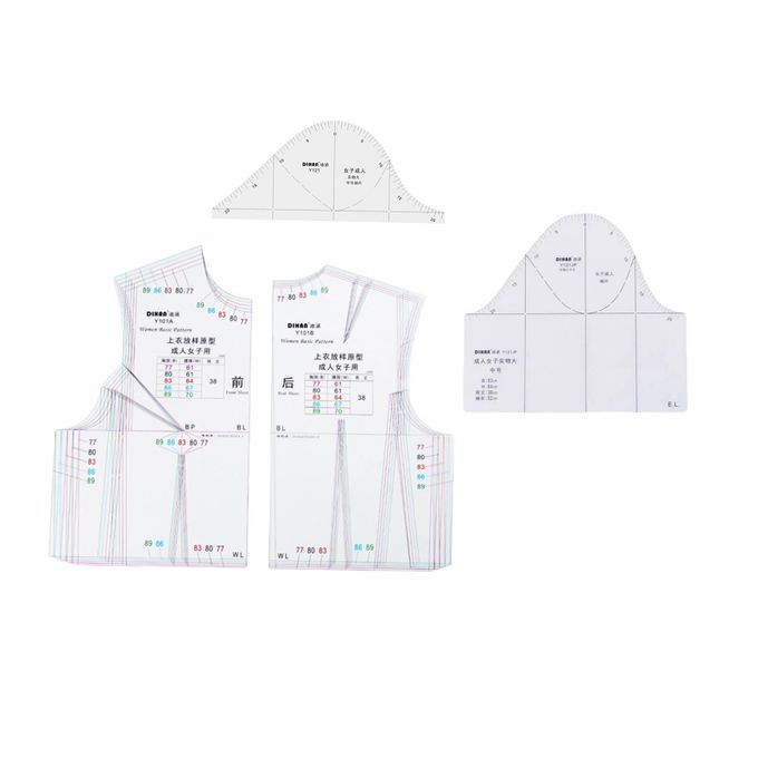 3Pcs 1:1 Cloth Design Ruler Drafting Drawing Templete Pattern Making