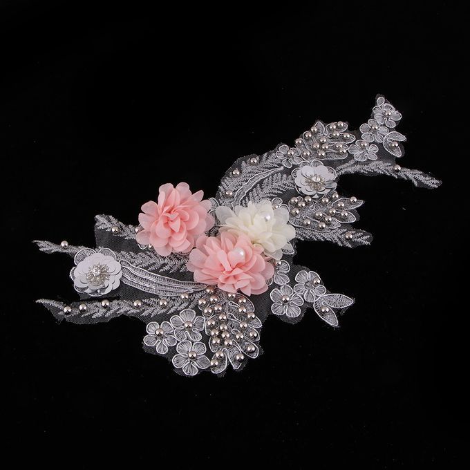 Flower Embroidered Nail Bead Sequins  Applique Sewing