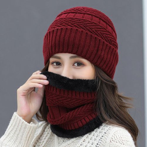 1 Set Beanie Hat Skin-friendly Wear Resistant Knitted-Grey