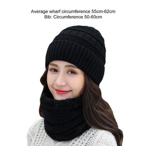1 Set Beanie Hat Skin-friendly Wear Resistant Knitted-Grey