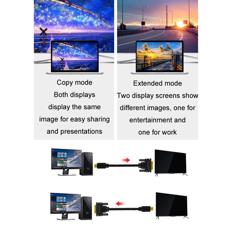 JINGHUA HDMI To DVI Transfer HD Cable 1m
