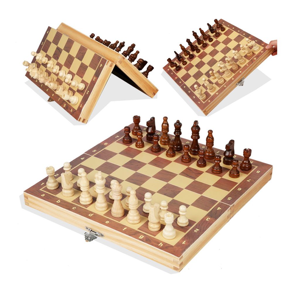 Magnetic Wooden Chess Board Set Folding International Chess