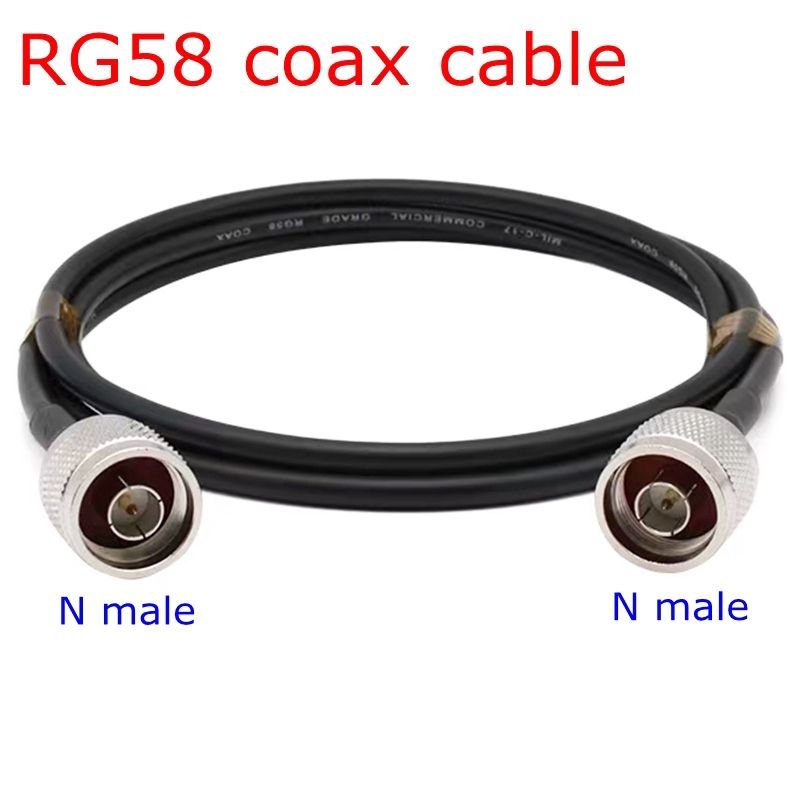 N Male To N Male RG58 Coaxial Cable, Cable Length:1m