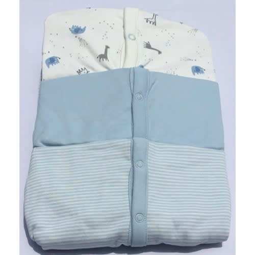 Giraffe Colored Popper Sleepsuit - 3pcs