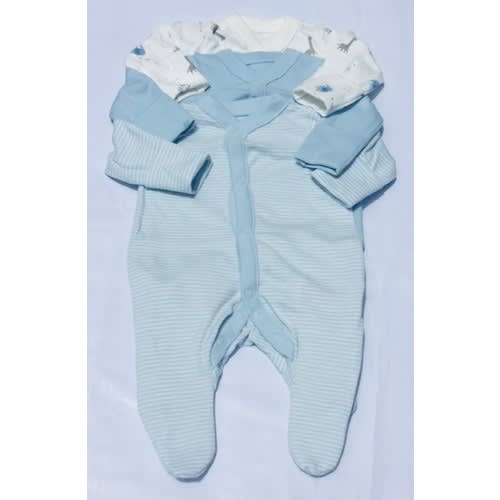 Giraffe Colored Popper Sleepsuit - 3pcs