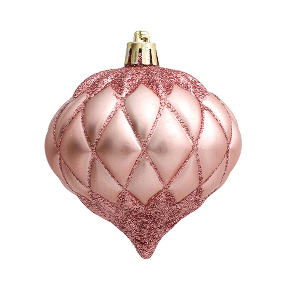 3PcsBox Threaded Ball Christmas Tree Decorations Hanging Ball Rose Gold