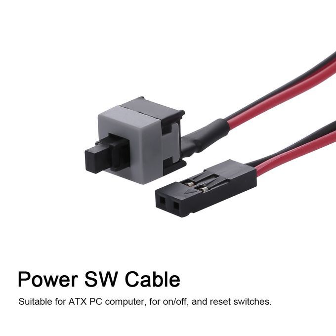 PC Cable 48cm 2 Pin SW Cable On/Off/Reset Push Button ATX