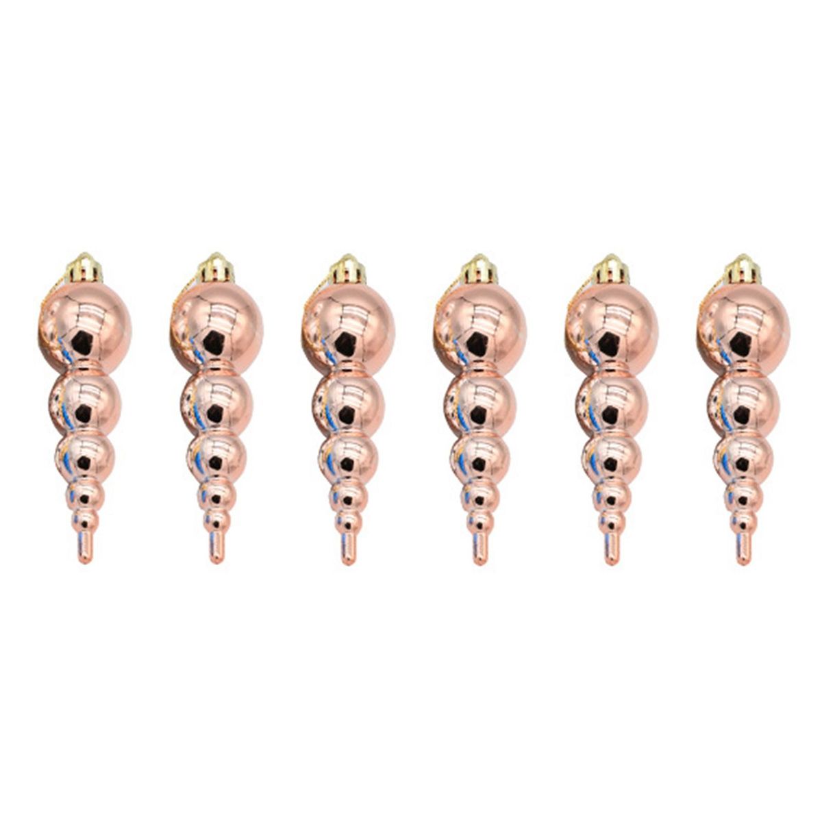 1 Box Christmas Gourd Skewers Electroplated Christmas Ball Ornament Rose Gold