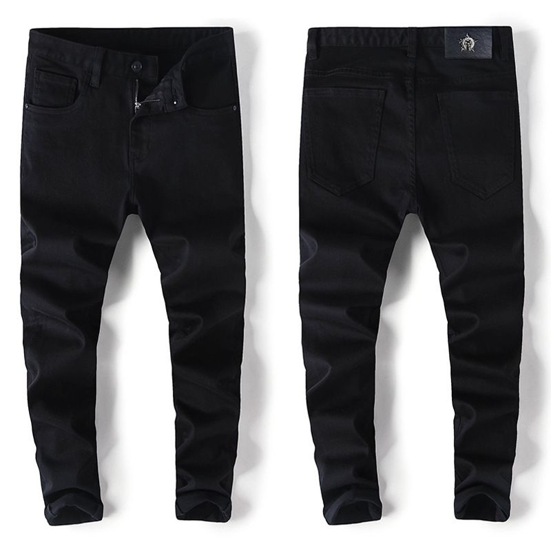 Men's Classic Black Jeans Slim Fit Denim Jean Trousers