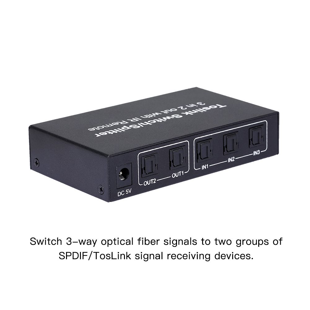 NK-T32 3 In 2 Out Toslink Cable Switch Splitter