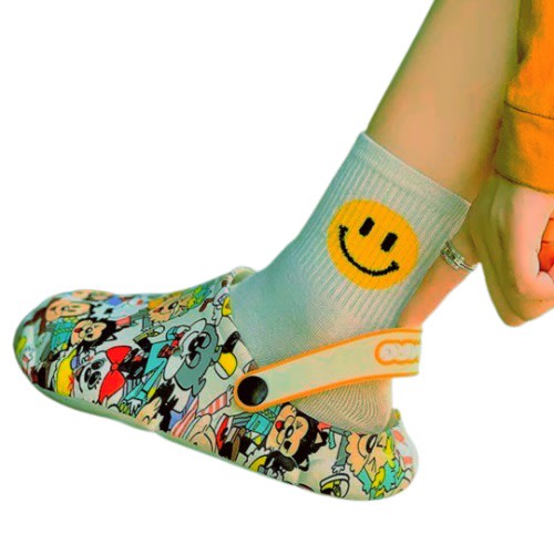 Sleek Graffiti Design Ladies Crocs