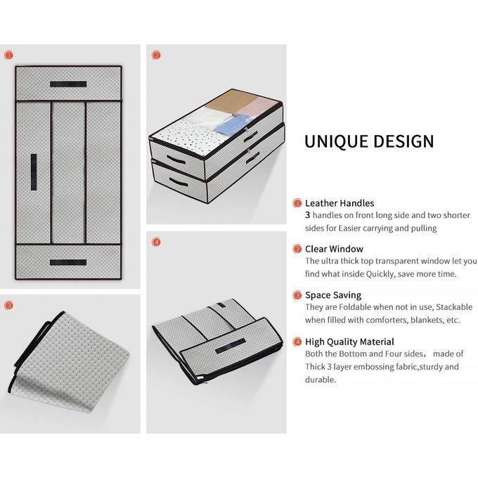 Under Bed Storage Bags Clothes Organizer Container 2 Pack
