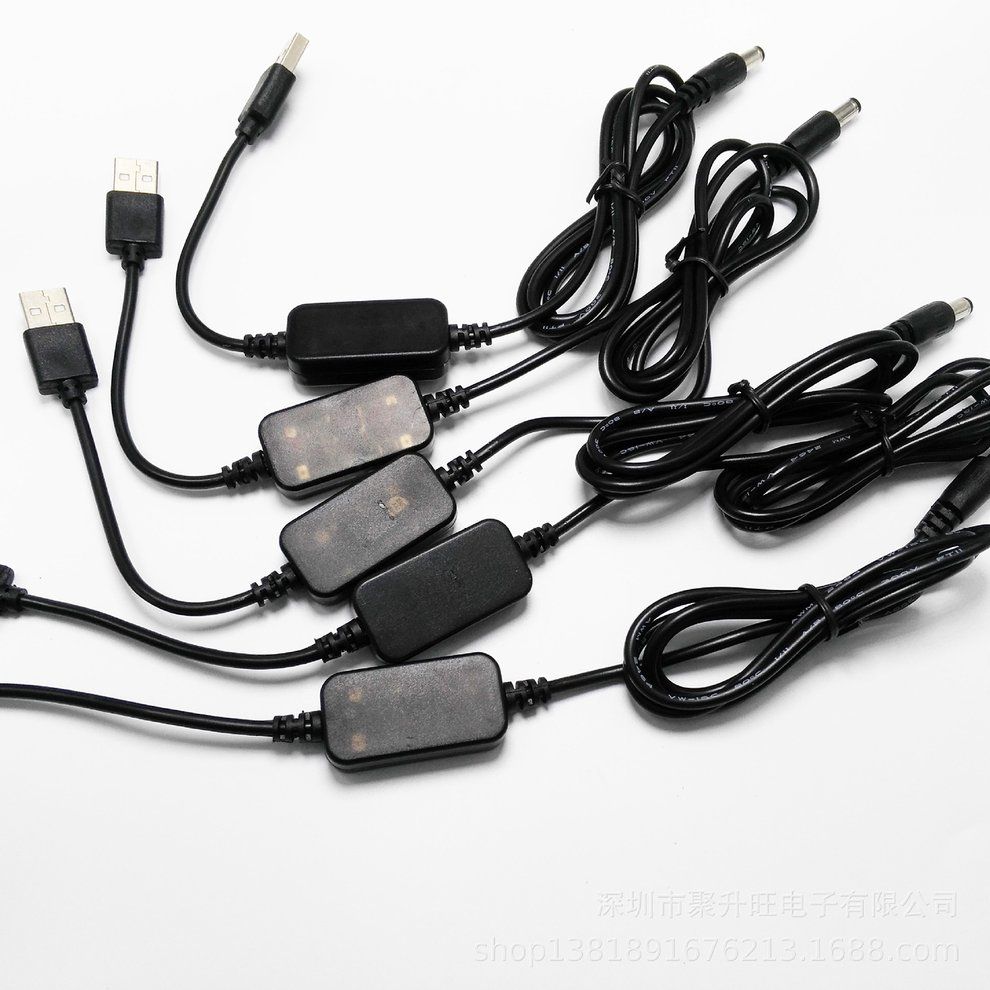 Dc-Dc Converter Cable Usb 5V To 12V Dc Jack 5.5Mmx2.1Mm Step-Up Power Module-Black