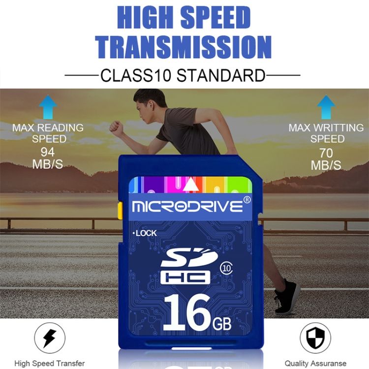 Microdrive 16GB Cl 10 SD Memory Card
