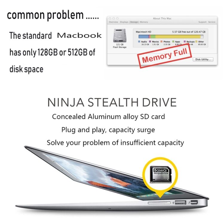 BASEQI 303MA 256GB Aluminum Alloy Micro SD(TF) Memory Card