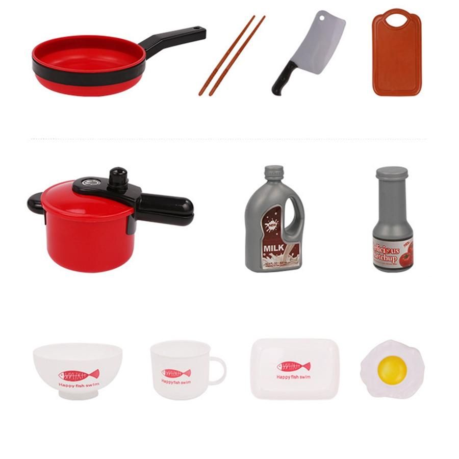 Children Play House Toys Simulation Kitchenware Boys and Girls Large Kitchen Toys 36 Piece Set Red