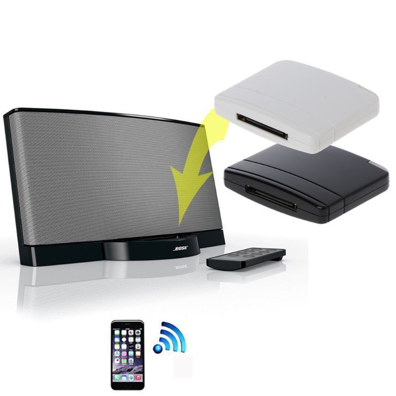 A2DP Bluetooth Music Audio 30 Pin Receiver Adapter Speaker