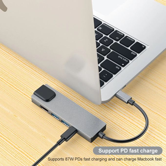 5 In 1 USB Type C Hub HDMI Rj45 Lan Adapter USB C To Gigabit Ethernet Adapter