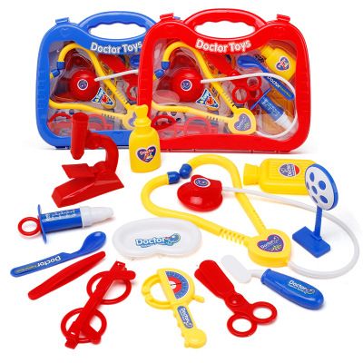 13pcs Kids Funny Play Toy Set Real Life Cosplay Doctor Game Toy Auscultation Box Doctor Play For Children Purple