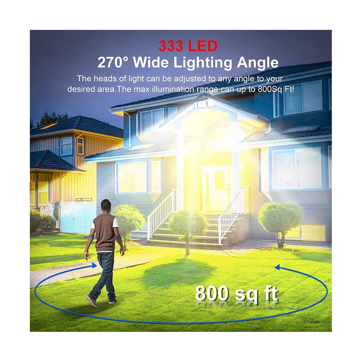 Solar Lights Outdoor Motion Sensor 333 LED Flood Lights,