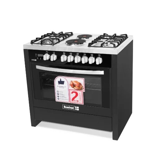 Semi Industrial 6-Burner Gas Cooker - Sfck9423 - Black - 4 Gas + 2 Electric
