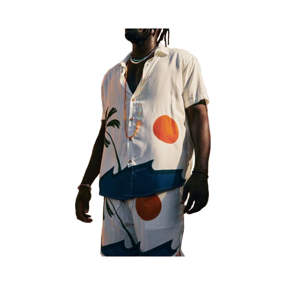 1Set 2 In 1 Men Sunset Beach Print Sets