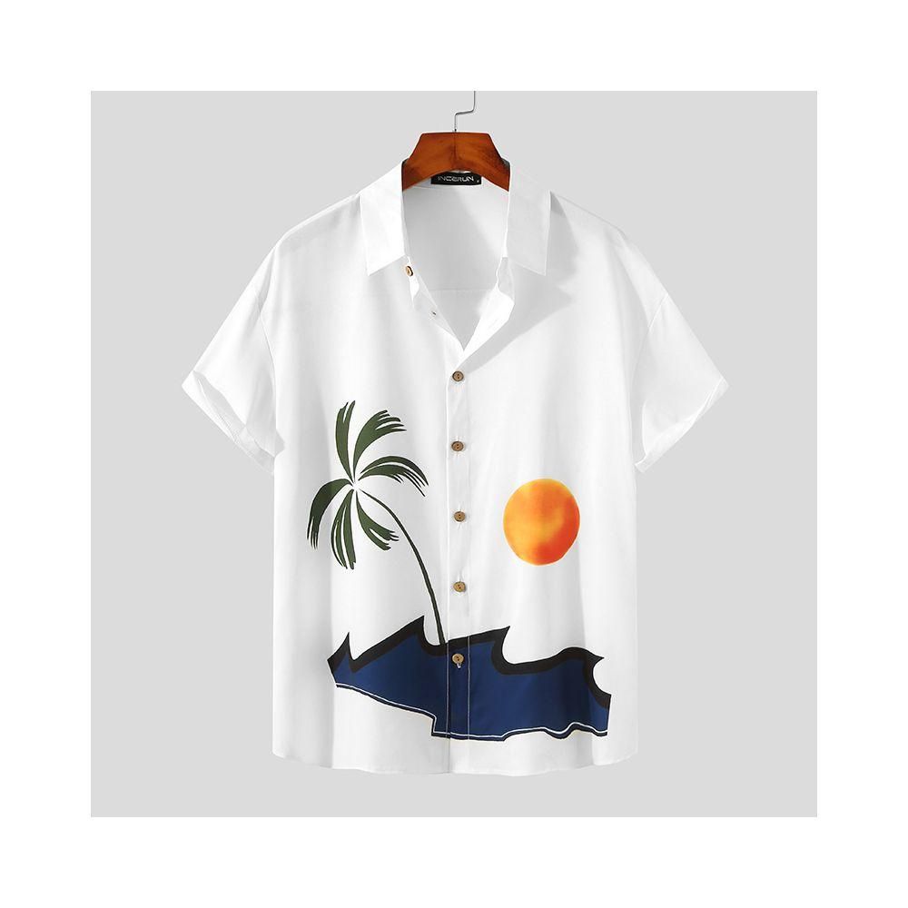 1Set 2 In 1 Men Sunset Beach Print Sets