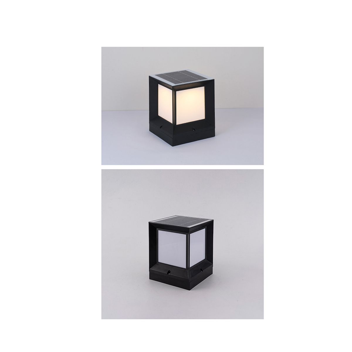 LED Solar Column Headlight Solar Powered Pillar Lamp