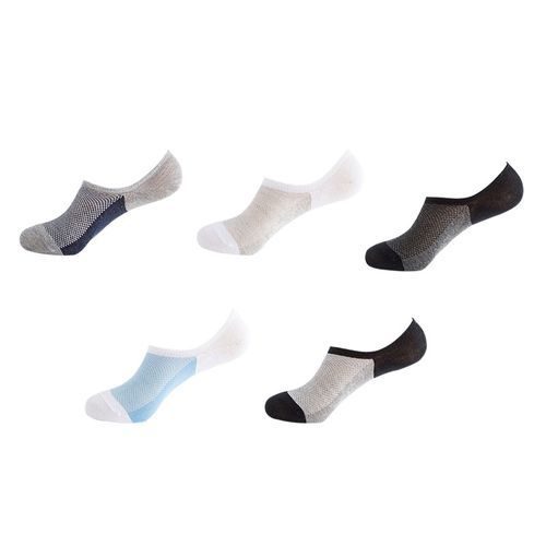 5 PairsSummer Non-Slip Silicone Invisible Cotton Ankle Socks
