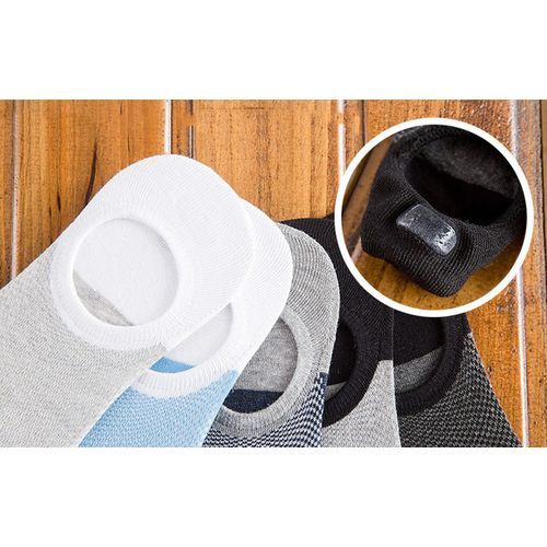 5 PairsSummer Non-Slip Silicone Invisible Cotton Ankle Socks