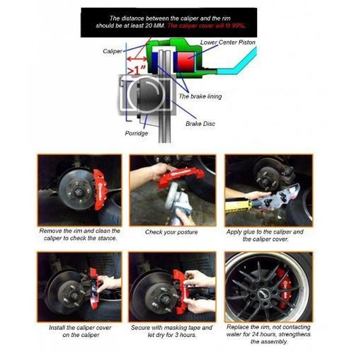 Caliper Covers - Red Brake Caliper Covers - 4 Pieces