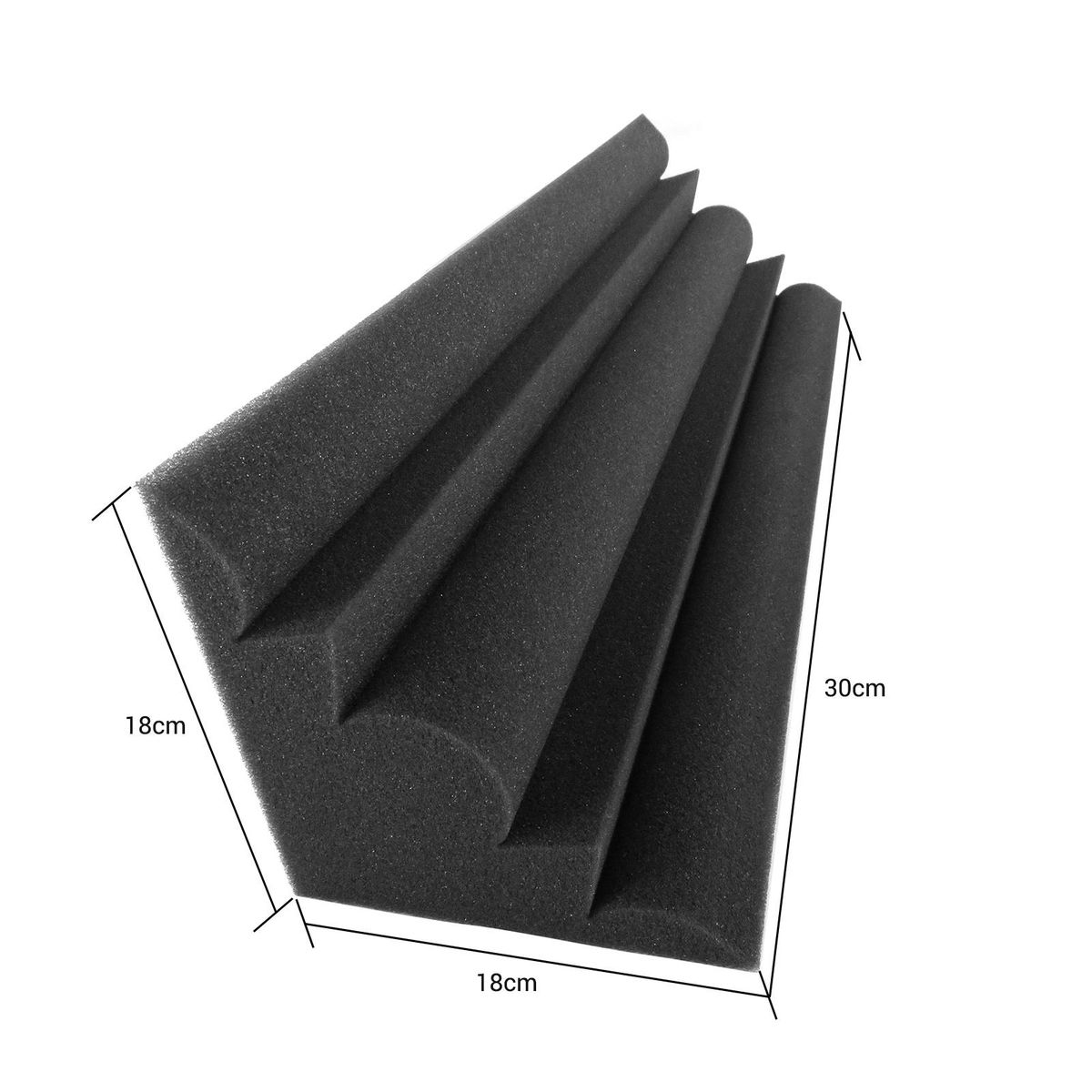4 PCS 30 * 18 * 18 cm Acoustic Foam Panels High Density Sound Insulation Fire Retardant Bass Strap Foam for Home Studio Theater