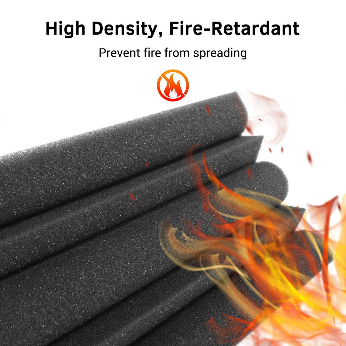 4 PCS 30 * 18 * 18 cm Acoustic Foam Panels High Density Sound Insulation Fire Retardant Bass Strap Foam for Home Studio Theater
