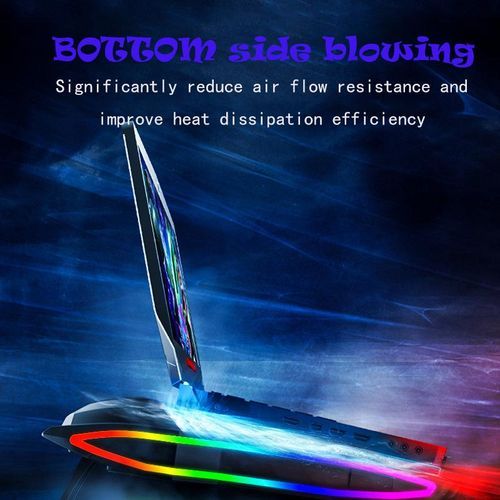 Gaming Laptop Cooler RGB Notebook Stand 3000 RPM Powerful Air Flow Adjustable Cooling Pad For 12-17 Inch Laptop