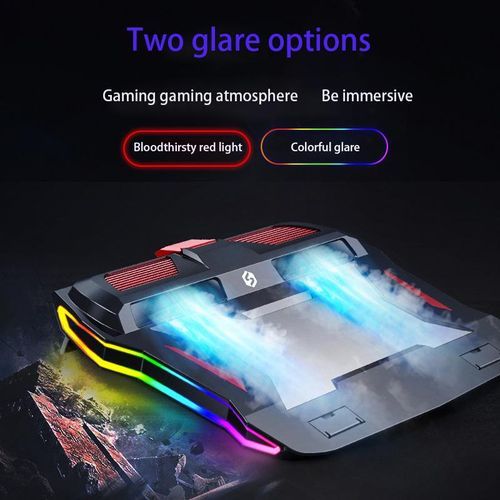 Gaming Laptop Cooler RGB Notebook Stand 3000 RPM Powerful Air Flow Adjustable Cooling Pad For 12-17 Inch Laptop