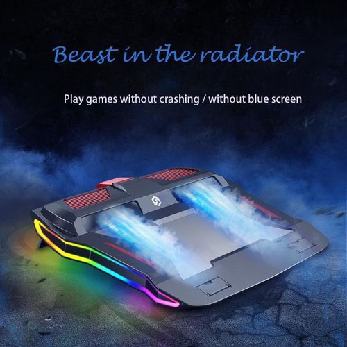 Gaming Laptop Cooler RGB Notebook Stand 3000 RPM Powerful Air Flow Adjustable Cooling Pad For 12-17 Inch Laptop