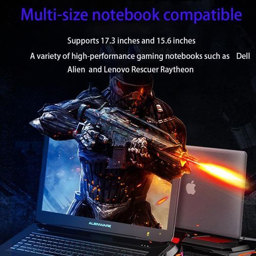 Gaming Laptop Cooler RGB Notebook Stand 3000 RPM Powerful Air Flow Adjustable Cooling Pad For 12-17 Inch Laptop