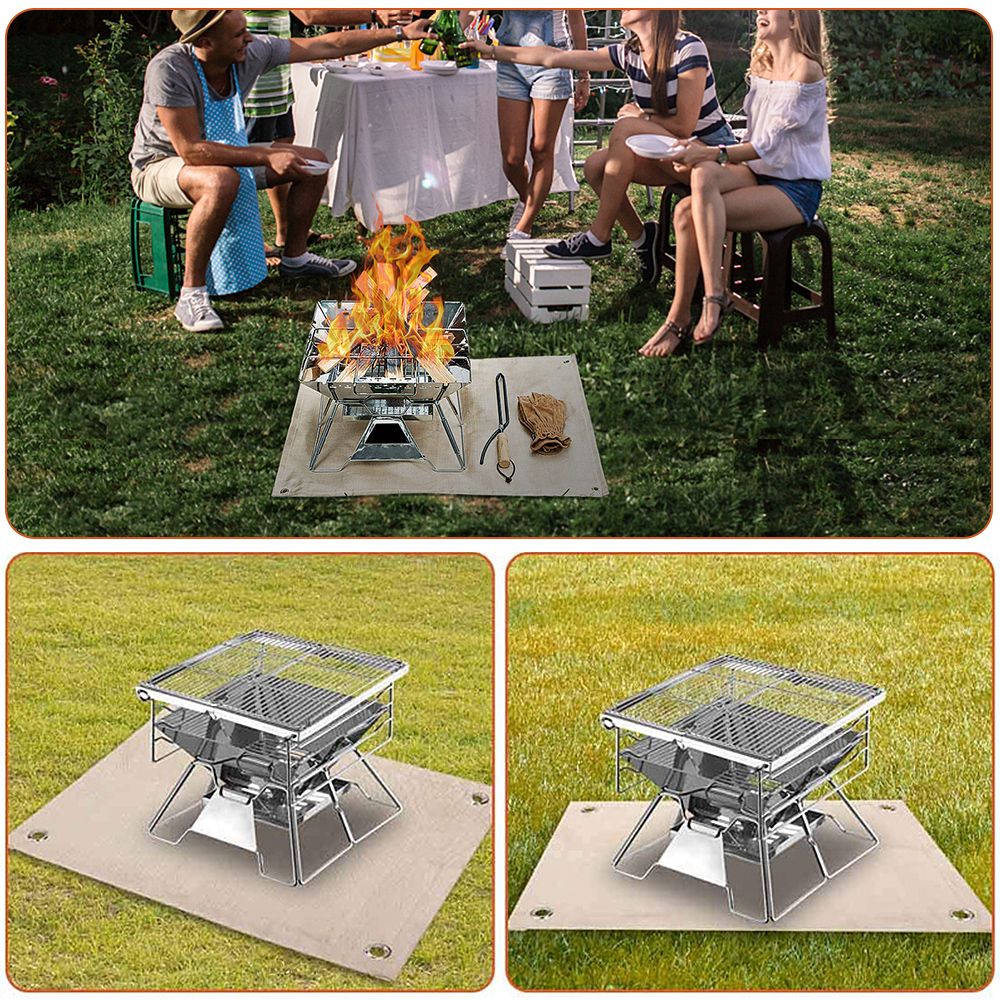 Outdoor Camping Fireproof Ember Mat Fire Pit Mat Grill Stove