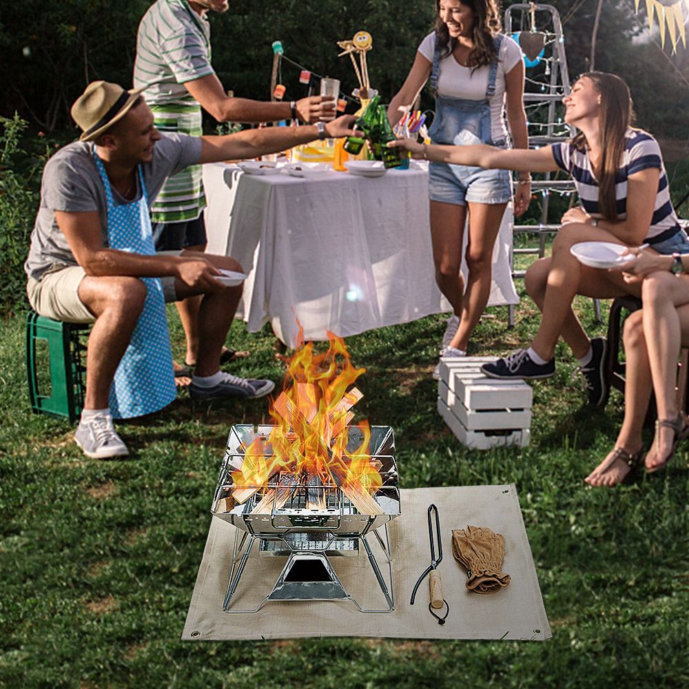Outdoor Camping Fireproof Ember Mat Fire Pit Mat Grill Stove