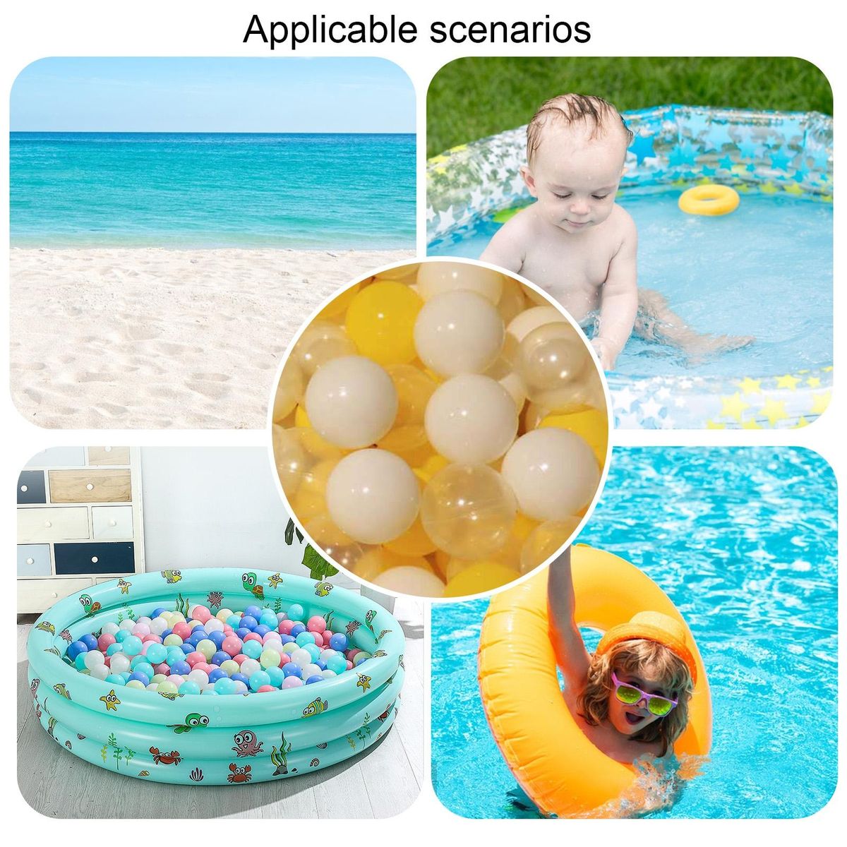 100Pcs Childrens Toy Balls Macaron Color Ball Pit Balls
