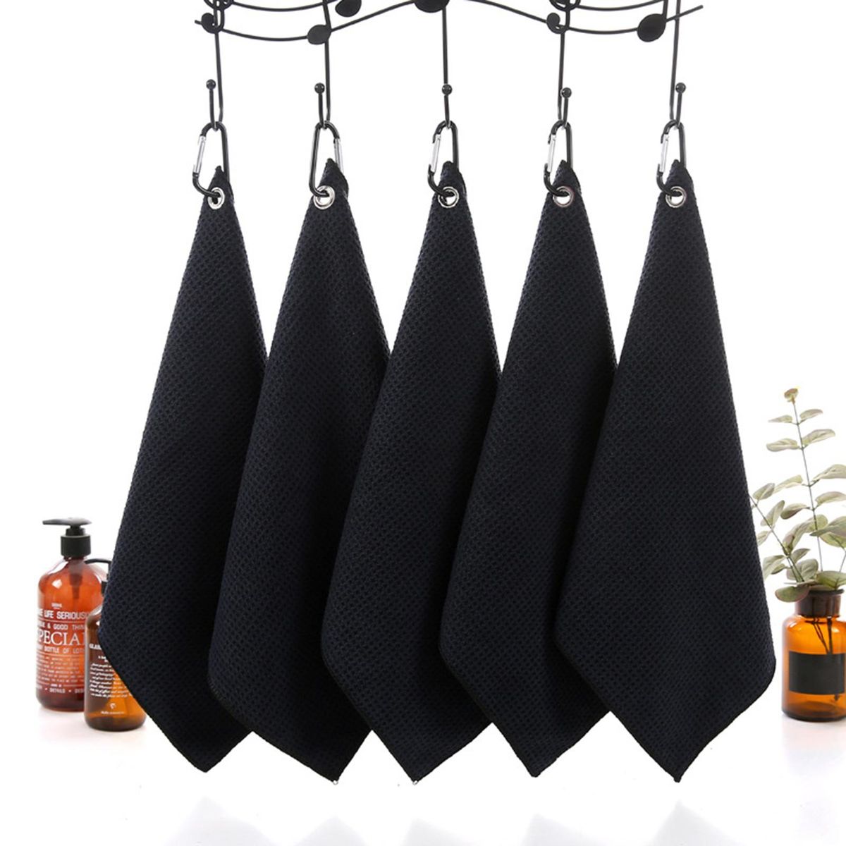 Golf Cleaning Towel Microfiber Water Absorption Small Gym Towel Black
