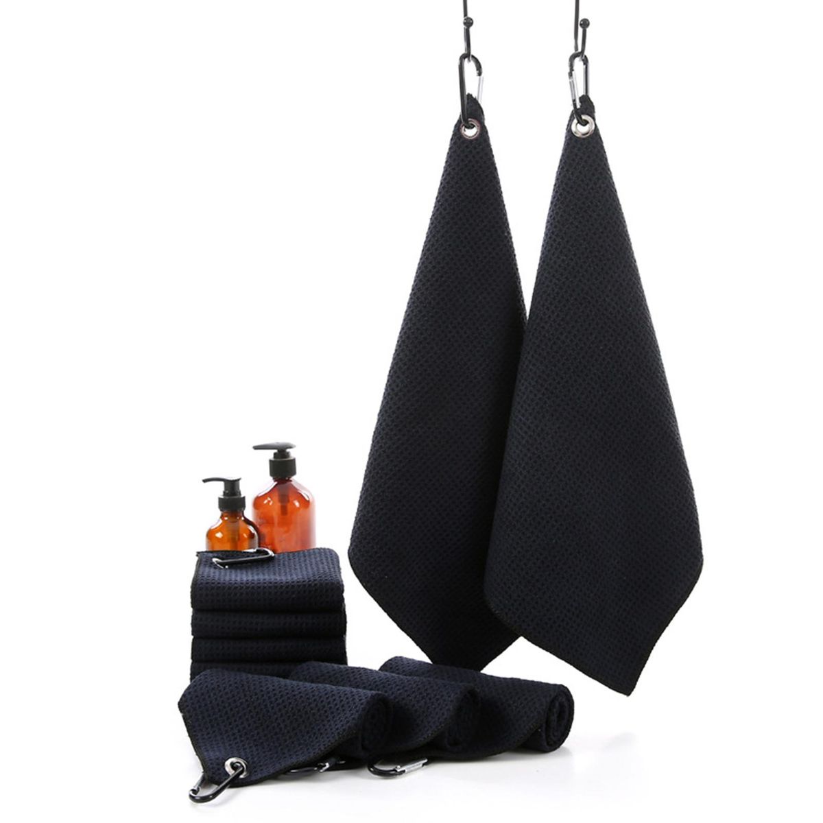 Golf Cleaning Towel Microfiber Water Absorption Small Gym Towel Black