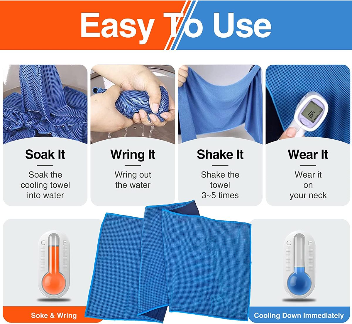 4pcs In One Case Quick Dry Ice Chilly Towel