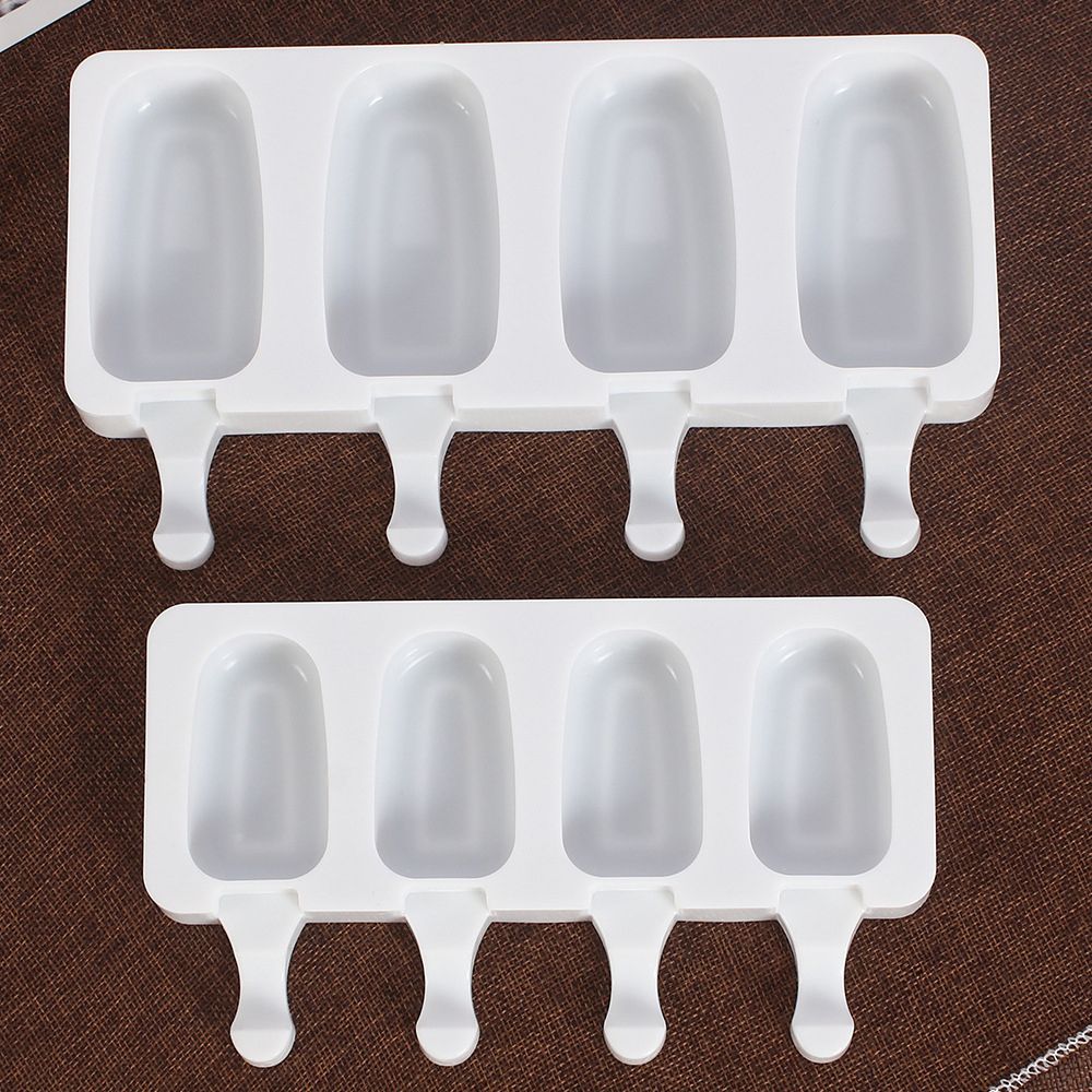 3D DIY Silicone Ice Cream Mold Handmade Eco-Friendly Popsicle Mold Mousse Dessert Freezer Juice Ice Cube Tray Barrel Maker Mould-50Pcs Sticks