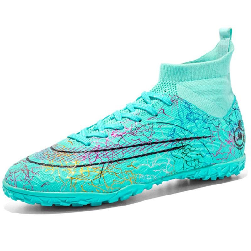 Fashion High Top Football Shoes Men's Women's Non Slip Running Shoes  - Green