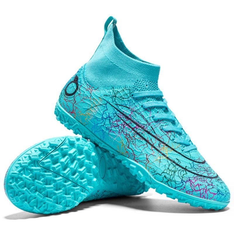 Fashion High Top Football Shoes Men's Women's Non Slip Running Shoes  - Green