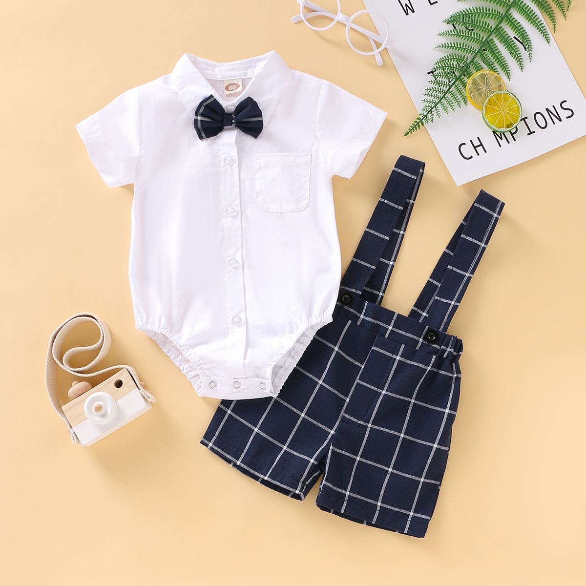 0-2 Years Baby Boys Formal Costumes Short Sleeve Clothes Set Mini Gentlman