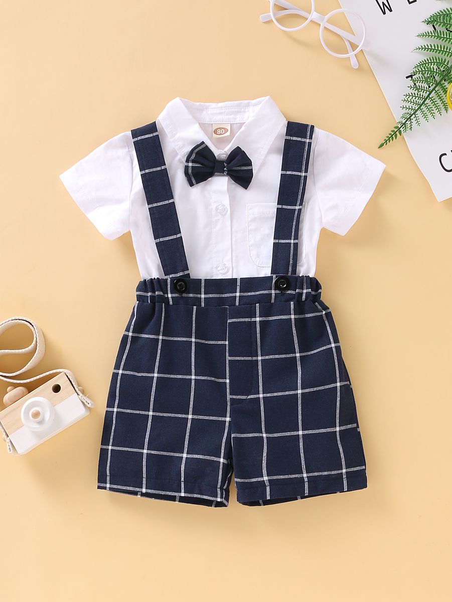 0-2 Years Baby Boys Formal Costumes Short Sleeve Clothes Set Mini Gentlman