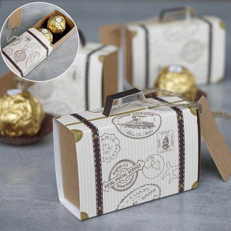 100PCS Suitcase Drawer Wedding Party Favour Candy Cake Paper Boxes Xmas Gift (10Pcs) 10PCS