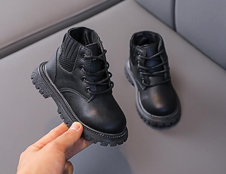 Children'S Boots Martin Boots Leather Martin Boots Black